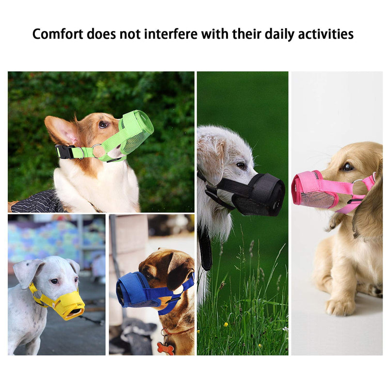 [Australia] - QiCheng&LYS Pet Dog Mouth Covers Comfortable Breathable Nylon Mesh Muzzles Anti-Biting Barking Dog Safety Mask with Adjustable 5 Colors Available Blue XL 