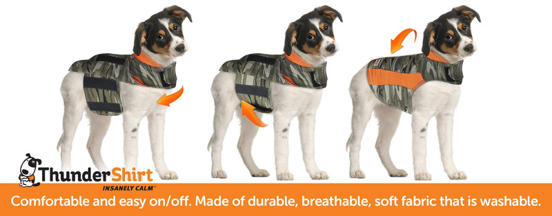 ThunderShirt Polo Dog Anxiety Jacket | Vet Recommended Calming Solution Vest for Fireworks, Thunder, Travel, & Separation XX-Small Camo - PawsPlanet Australia