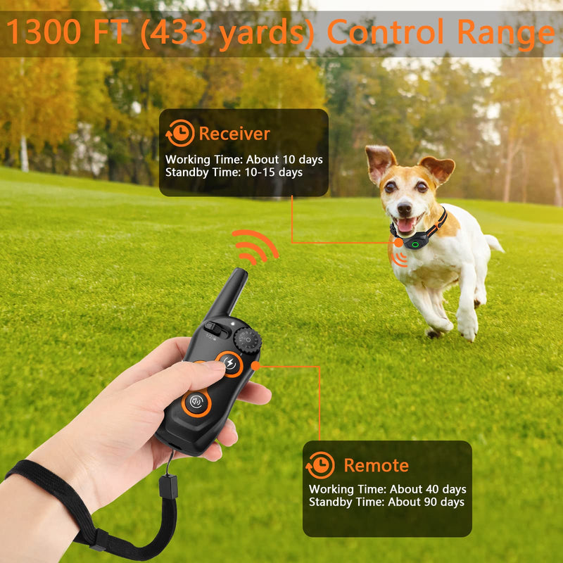 MAISOIE Dog Training Collar, 100% Waterproof Dog Shock Collar with Remote Range 1300ft, 3 Training Modes, Beep, Shock, Vibration, Rechargeable Electric Shock Collar for Small Medium Large Dogs - PawsPlanet Australia