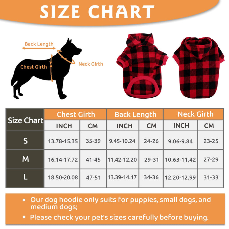 ASENKU Dog Hoodie,Plaid Pet Hooded British Style Sweater with Hat Puppy Pullover Sweater Shirt for Small Medium Puppies Dogs Red - PawsPlanet Australia