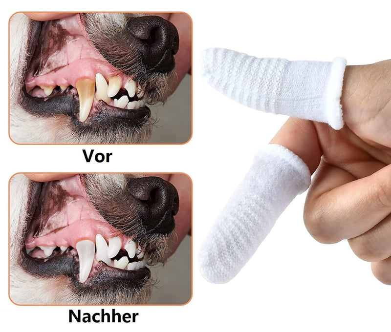 KOMUNJ Pack of 8 Dog Toothbrush Fingerling Reusable Pet Finger Toothbrush, 360º Nylon Pet Tooth Finger Brush for Dogs Cat Toothbrushes (White) - PawsPlanet Australia