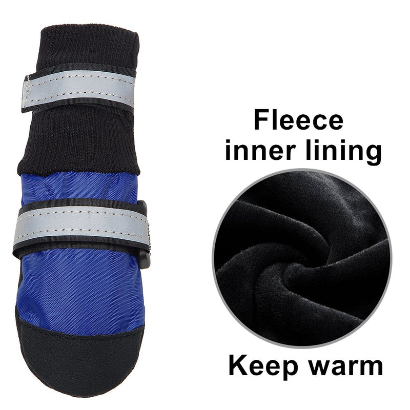 HiPaw Winter Snow Dog Boots Warm Lining Water-Resisitant Paw Protector for Medium Large Dog L (2.75"L x 2.5"W) Blue - PawsPlanet Australia