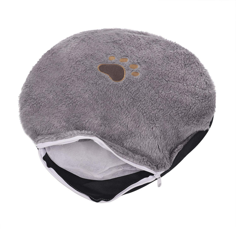 [Australia] - Small Dog Bed with Removable Washable Cover Cute Cartoon Ears Cuddler Pet Bed for Cats Small Dogs Padded Cushion Bed Anti-Slip Water-Resistant Bottom Soft Durable Pet Supplies Pet Sofa Kitten Bed Gray 