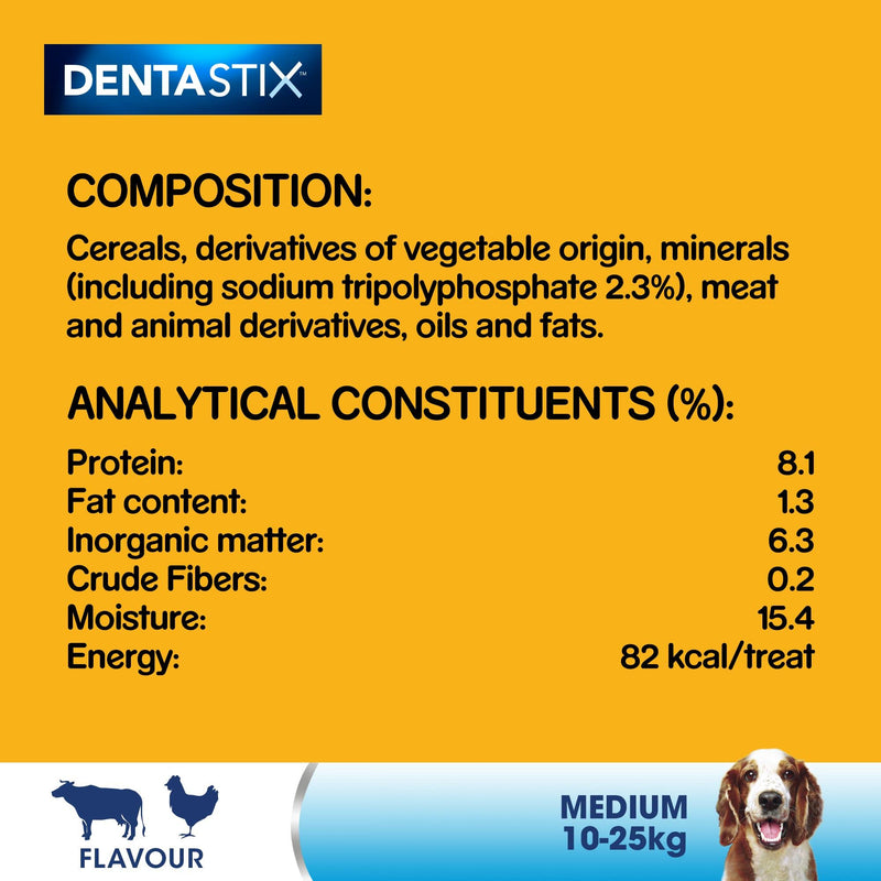 Pedigree DentaStix - Daily Dental Chews For Medium Dogs (10 - 25 kg), 2.88 kg (1 x 112 Sticks) - PawsPlanet Australia