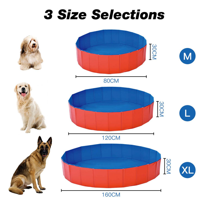 EEM Foldable Pet Bathtub, Collapsible PVC Dogs Cats Swimming Pool,Dog Pool Pet Bathing Wash Tub, Water Pond Pool for Dogs Cats (80 * 30) 80*30 - PawsPlanet Australia