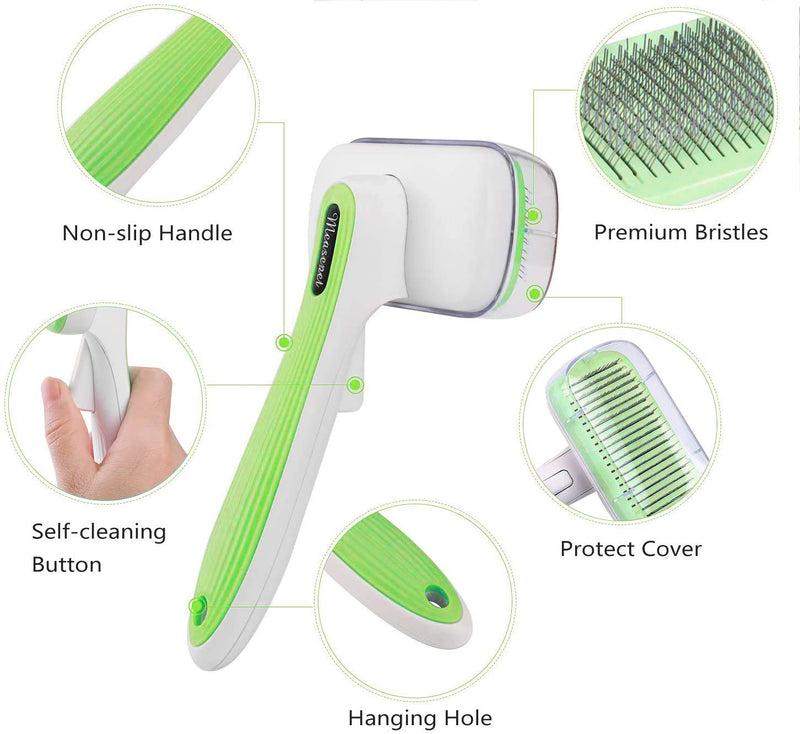 [Australia] - UHKZ Grooming Brushes Set-Self Cleaning Pet Slicker and Nail Clippres for Dogs and Cats with Long Short Hair.Easy to Clean Pet Grooming Brushes Tools for Shedding 