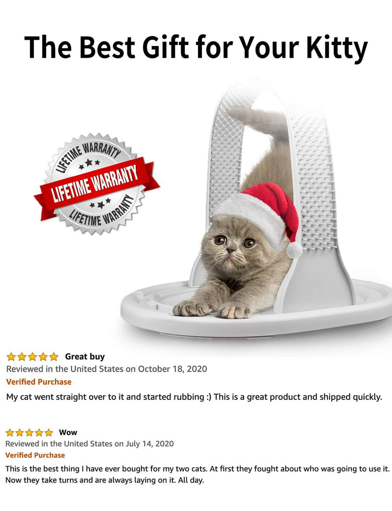 Kiket 4-in-1 Cat Arch Self Groomer Cat Massager, Cat Hair Brush for Grooming with Sturdy Cat Scratching Pad - PawsPlanet Australia