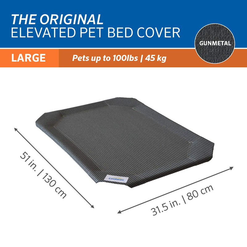 Coolaroo The Original Elevated Pet Bed Replacement Cover, Large Gunmetal (471408) - PawsPlanet Australia