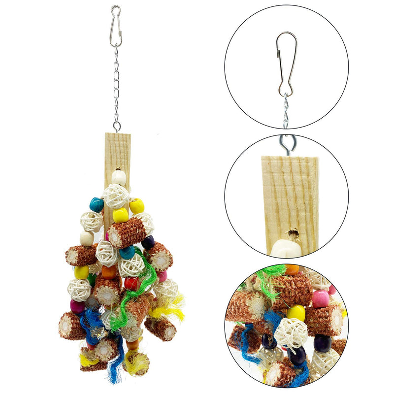 [Australia] - Deloky Bird Block Knots Tearing Toy -Natural Corn Cob Parrot Chewing Toy Suggested for Macaws Cokatoos,Parakeets, Conures, African Grey and a Variety of Amazon Parrots 