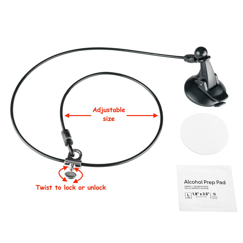 [Australia] - Dog Bathing Suction Cup Tether - Leash with Collar Keeps Dog in Bathtub or Shower - Any Surface, Any Size Dog Bathing Tether 