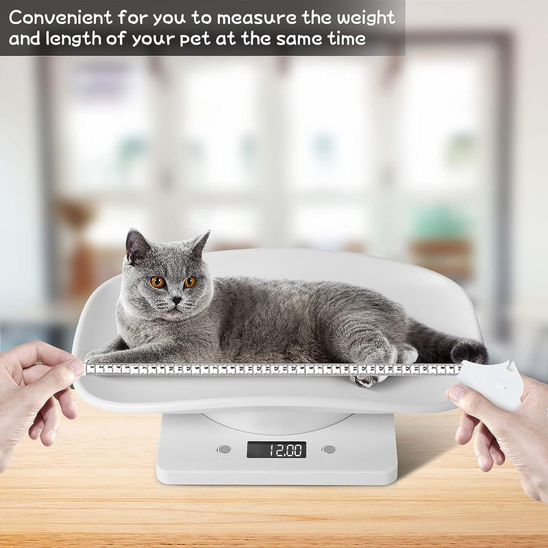 Ulable 10 kg Digital Pet Scale, Electronic Scales for Baby Animals, Puppies, Kittens, Kitchen Scale, Tape Measure, Units g/ml/oz/lb.oz Conversion, for Newborn Cats, Dogs, Hamsters, Vegetables, Fruit - PawsPlanet Australia