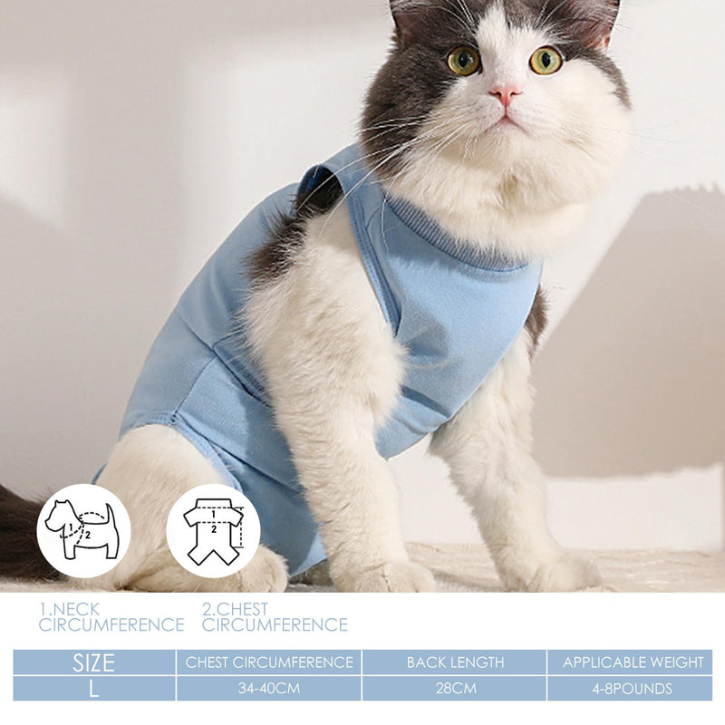 MEMOFYND 1 Piece Blue Cat Grooming Suit, Blue Cat Jumpsuit, Cat Recovery Suit, Anti-Leak Pajamas, Suitable for Surgery and Medication, Ideal for Kittens. - PawsPlanet Australia