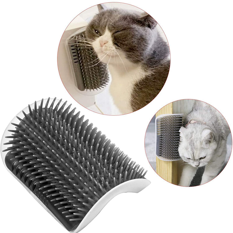 Aisoway 4 pieces cat brush wall corner, self groomer cat, massage corner cat, cat brush comb with catnip for long hair short hair cat massage - PawsPlanet Australia