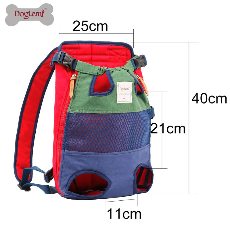Jranter Pet Carrier Backpack for Small Medium Dogs Cats,Adjustable Pet Front Backpack Travel Bag, Legs Out Green & Blue - PawsPlanet Australia