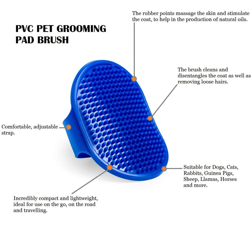 eBuyGB Rubber Pet Grooming Hair Fur Detangling Brush Comb Pad (Red) Red - PawsPlanet Australia