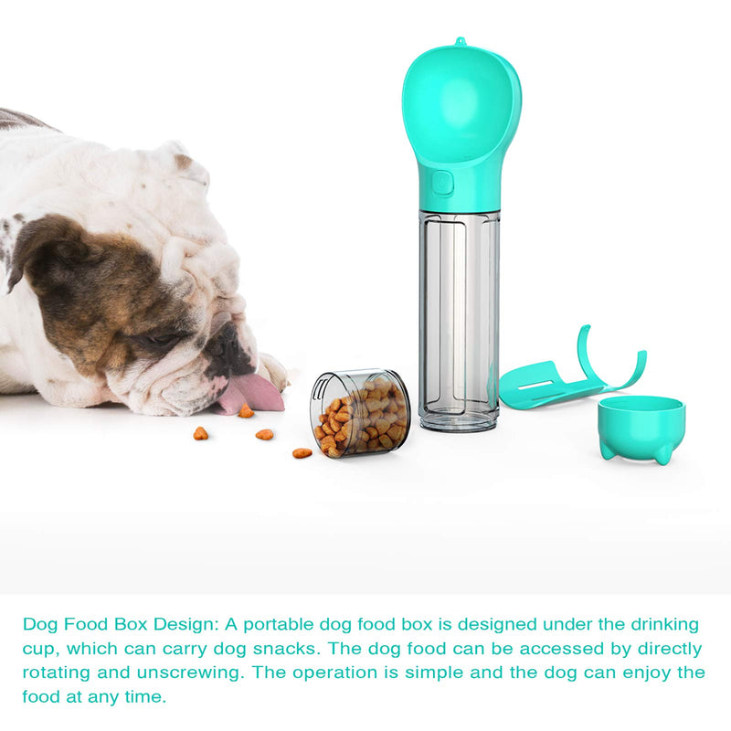 Dog Water Bottle Dispenser Portable Dog Water Bottle for Dogs Dog Travel Water Bottles for Walking with Drinking Feeder and Food Container Drinking Feeder for Pets Outdoor Hiking Blue - PawsPlanet Australia