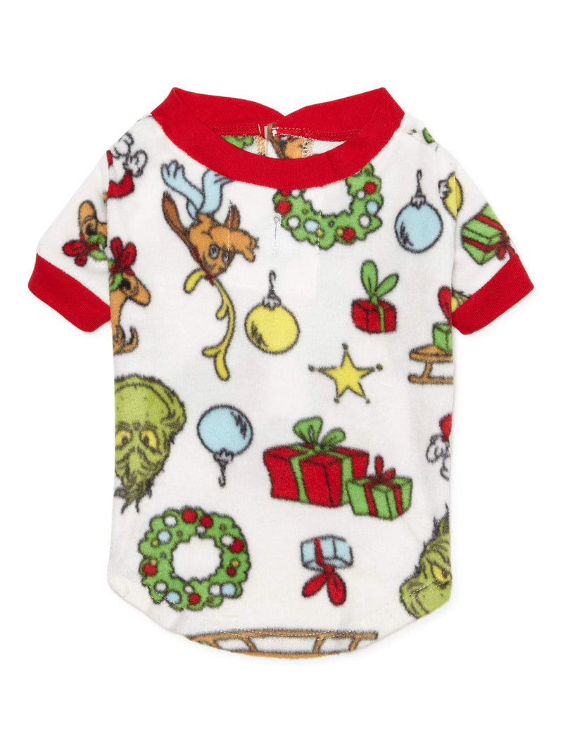 [Australia] - Matching Family Pajamas Pet Pj Shirt for Dogs Grinch Design Union Shirt XS-Chest Sz 13-16", Up to 8lbs 