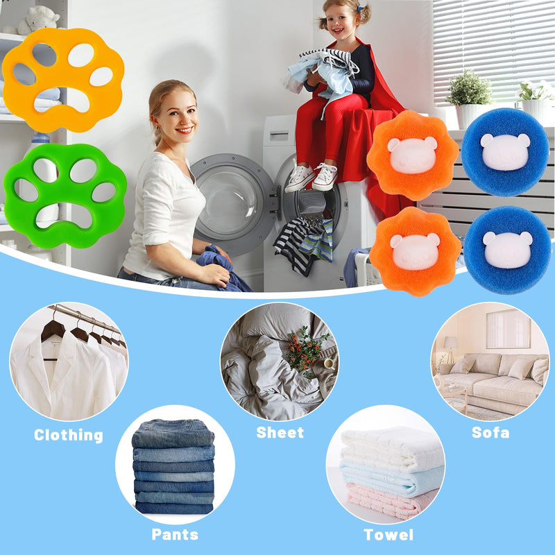 Pack of 6 lint balls for washing machine, reusable washing machine hair catcher, pet hair remover washing machine for removing pet hair - PawsPlanet Australia
