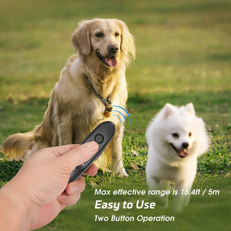 [Australia] - POIIOPY Anti Bark Device for Dog Variable Frequency Ultrasonic Dog Bark Deterrent Rechargeable 2 in 1 Dog Barking Control Device Handheld Dog Training Tool Barking Behavior Trainer 16.4 Ft Range Safe 