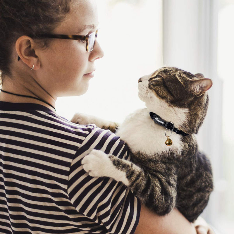 [Australia] - Kitten Collar with Bell, pet Collar, with Safety Buckle, Detachable cat Collar, Red, Blue,Black,Pink, Orange, Grass Blue, Adjustable Size, 3 Pieces Black, Blue, Red 