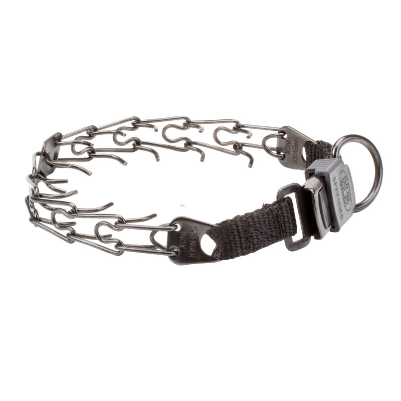 [Australia] - Herm Sprenger Black Stainless Steel Prong Collar with Click-Lock Buckle and Nylon Loop - 2.25 mm x 16 inches 