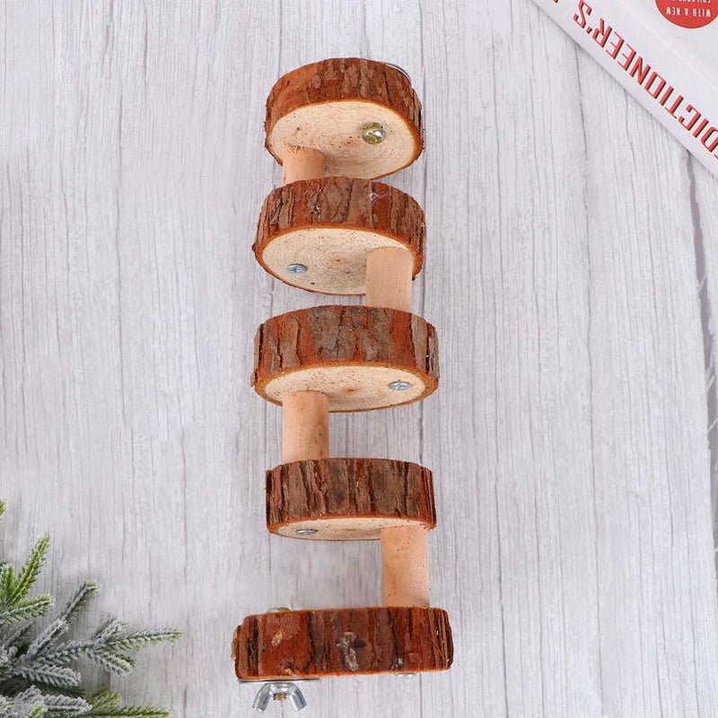 [Australia] - POPETPOP Hamster Platform - Parrot Springboard Climbing Ladder Hamster Climbing Toy Natural Wood Ladder Small Animal Cage Accessories 