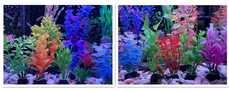 Otimark Aquarium Betta Small Fish Tank Fake Plants Plastic Decorations，Artificial Tall and Large Soft Realistic Bamboo Aquarium Tree Fish Tank Accessories Plant Kit Decor Set 17 PCS - PawsPlanet Australia