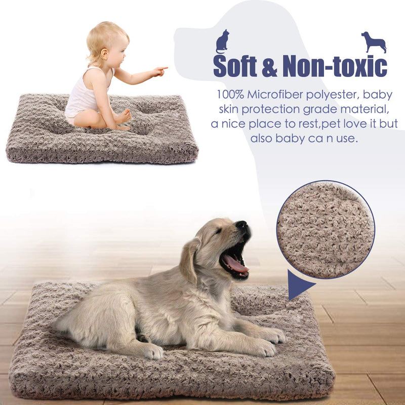 [Australia] - MIXJOY Dog Bed Ultra Soft Crate Pad Home Washable Mat for Dogs and Cats Crate 24-inch Mocha 