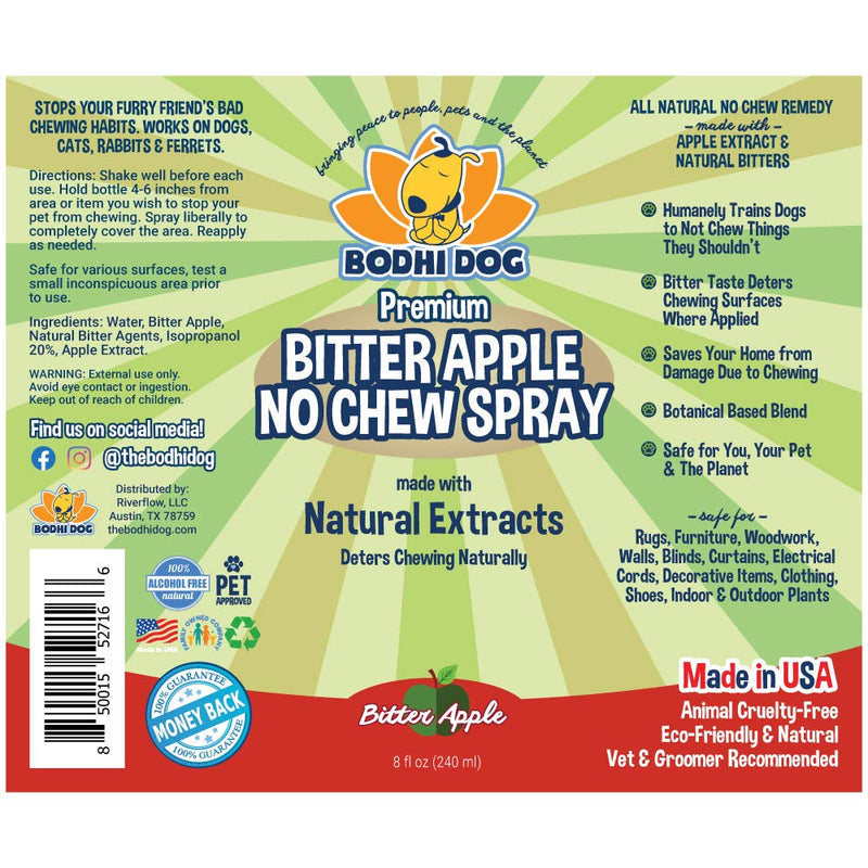 [Australia] - Bodhi Dog Premium Bitter Apple No Chew Spray | All Natural Training Aid | Bitter Apple Chewing Spray Repellent for Dogs & Puppies | Deter Dogs from Chewing & Biting | Made in USA | 8oz 