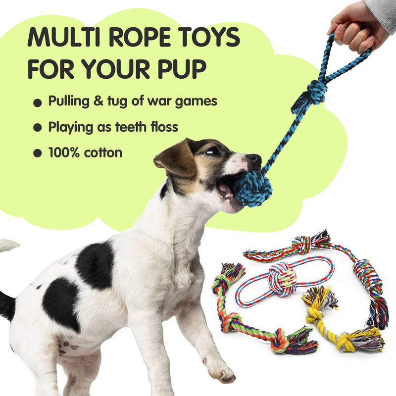 Dog Chew Toys for Puppies Teething, Super Value 14 Pack Puppy Toys for Small Dog Toys Squeaky Toys for Dogs Rubber Ball Dog Rope Toy Durable Pet Toys for Dogs Interactive Plush Dog Toys - PawsPlanet Australia