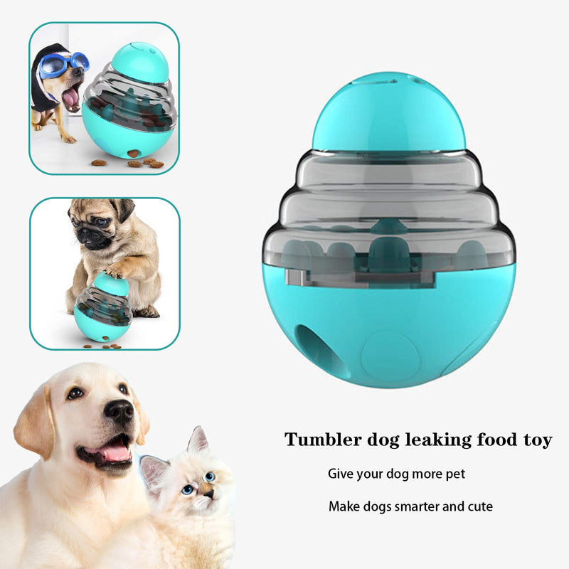 Elvesera Dog Food Interactive Dispenser Toys Cat Stimulation Puzzle Feeder Toy Pet Slow Kibble Dispensing Ball Dog Gives Cat Fun IQ Active Stimulation Blue - PawsPlanet Australia