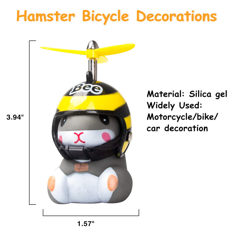 wonuu Duck Bike Bell with Light and Helmet Cute Hamster Bicycle Horn, Dashboard Decoration Hamster Toy Motorcycle Bike Bells Rubber Duck Car Dashboard Decorations (Bee-Hamster) Bee-hamster - PawsPlanet Australia