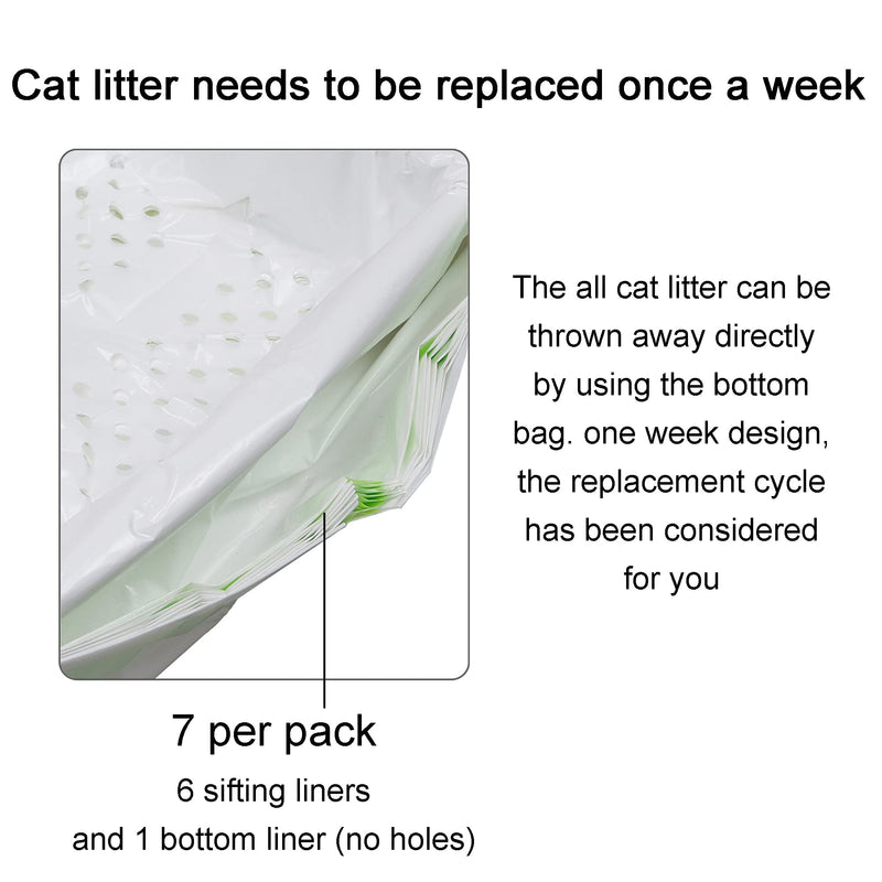 Suhaco Cat Litter Box Liners with Drawstring, Litter Pan Disposable Bags, 2 Mil Thickened Cat Litter Sifting Liners, Weekly 7 Pack Medium Litter Bags for Easy Cleaning (7S) S (Pack of 7) - PawsPlanet Australia