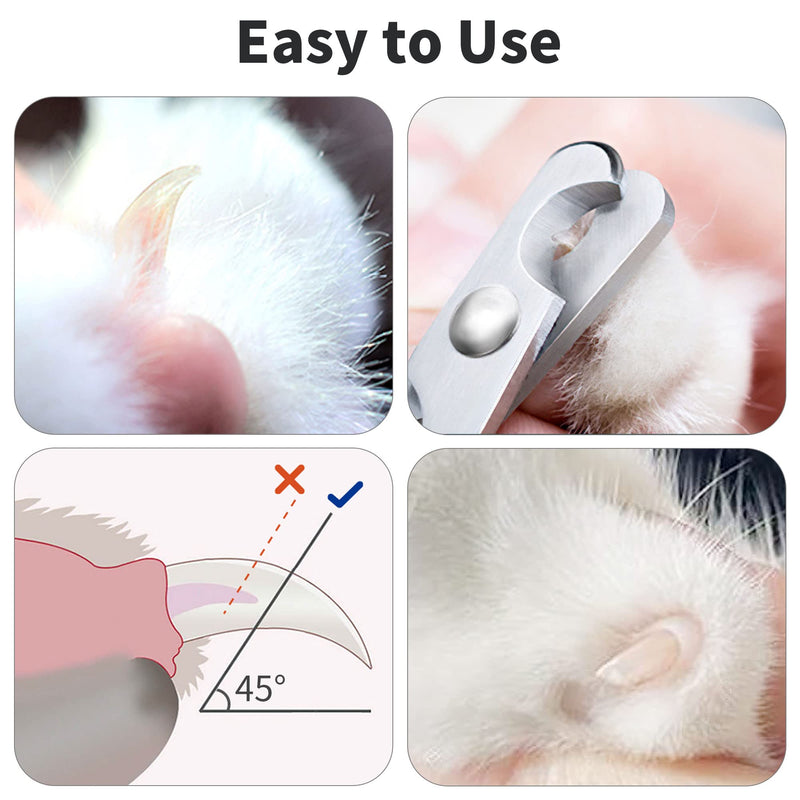 Claw scissors for cats - stainless steel claw trimmer - safe, comfortable and durable nail scissors for kittens, rabbits and small animals - ergonomic design for easy cat claw cutting for cats - PawsPlanet Australia