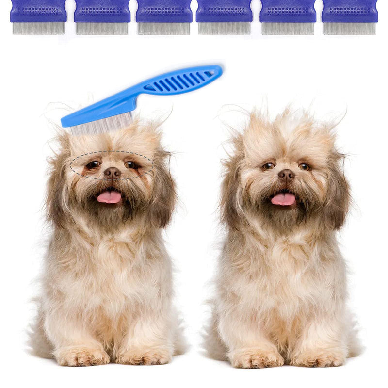 Grooming comb pet flea comb stainless steel flea comb dogs cats flea comb professional pet comb is used for combing animal hair, removing fleas, tangles, stains, tears, pet care - PawsPlanet Australia