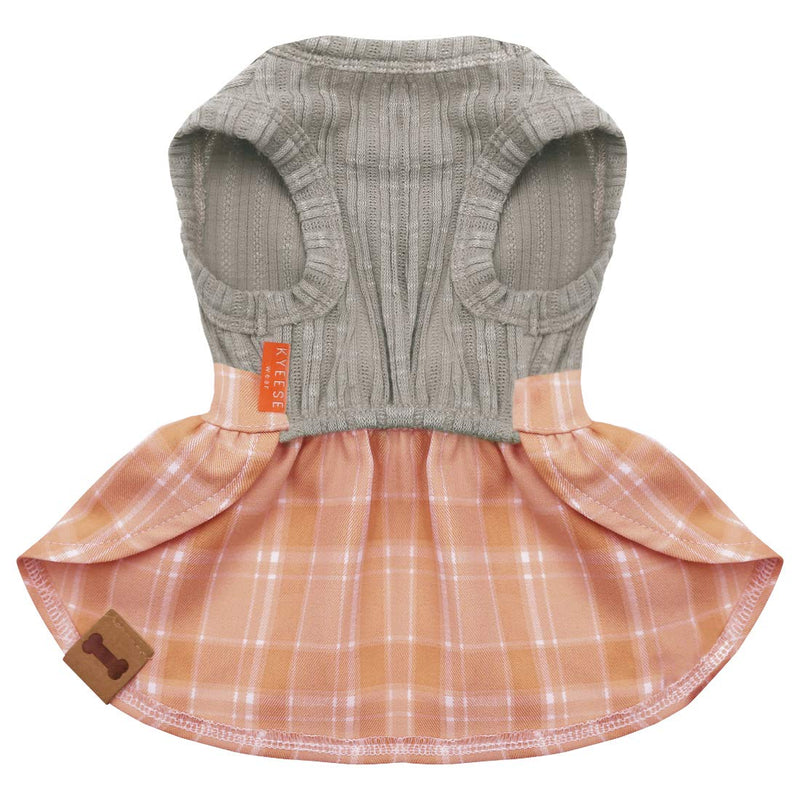 [Australia] - kyeese Dog Plaid Dress with Bowtie Dog Dresses for Small/Medium Dogs Cat Dress Checked Medium Pink 