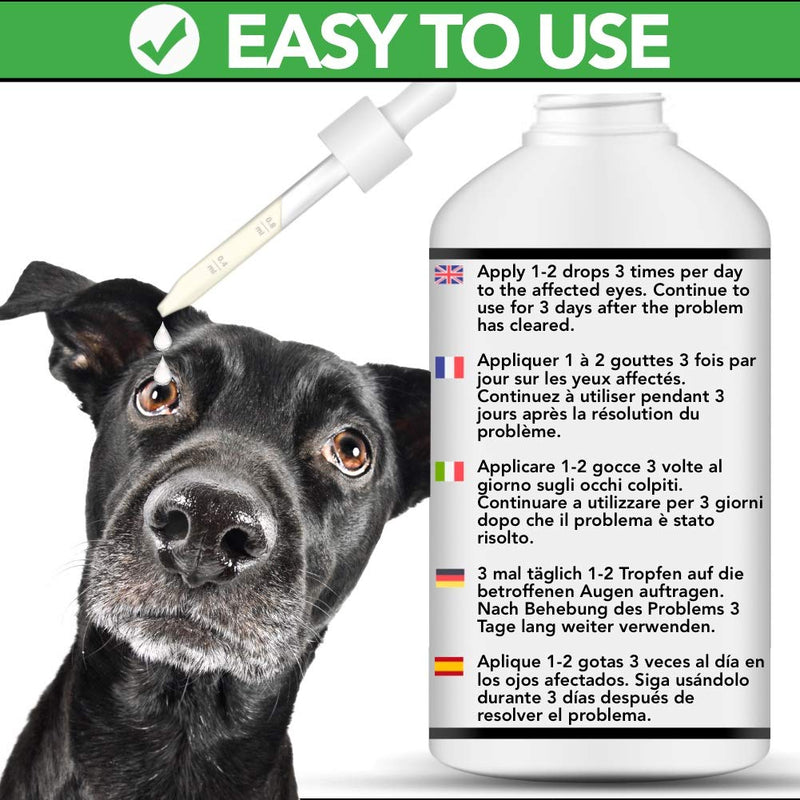 All Natural Eye Drops for Dogs & Cats - Pet Eye Wash & Tear Stain Remover With Colloidal Silver For Eye Flushing, Irritated Dry Eye Care Fast Acting, Safe, Non Toxic, Gentle Eye Cleaner - PawsPlanet Australia