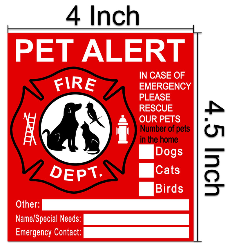 [Australia] - Pet Inside Sticker - 8 Pack Pet Alert Safety Fire Rescue Sticker Decal-Save Our Cat/Dog Pets In a Fire Emergency, Firefighters will See Alert on The Window, Door, or House and Rescue Our Family. 