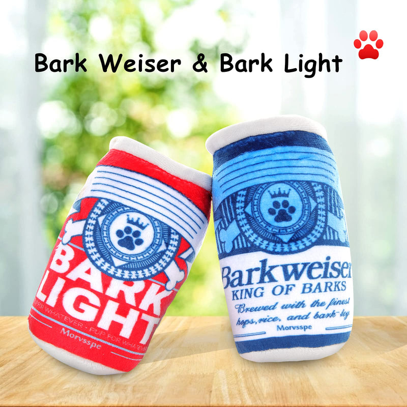 Morvsspe Bark Weiser & Bark Light Stimulating Squeaky Interactive Dog Toys, Durable Plush Parody Cola for Puppy Teething Chew Toys (2 Packs) - PawsPlanet Australia