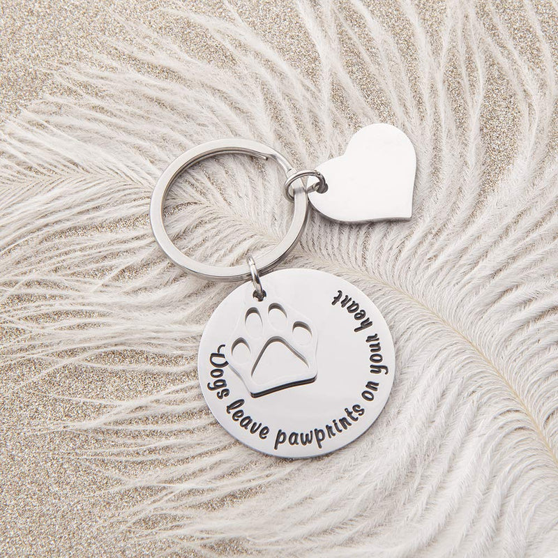 [Australia] - Pet Memorial Keychain for Dog Loss of Pet Gift Dogs Leave Paw Prints on Your Heart Pet Remembrance Sympathy Keepsake Grief Personalized Dog Keyring Gifts for Him Her Animal Lover Gift 