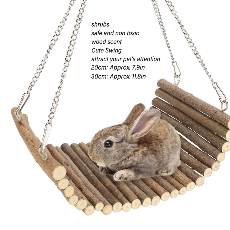 Rabbit Wooden Swing, Playing Multifunctional Wooden Hamster Swing Hammock, Natural Cute Resting Platform, Large Space for Gerbils, Sparrows, for Hamsters (20*30cm) 20*30CM - PawsPlanet Australia