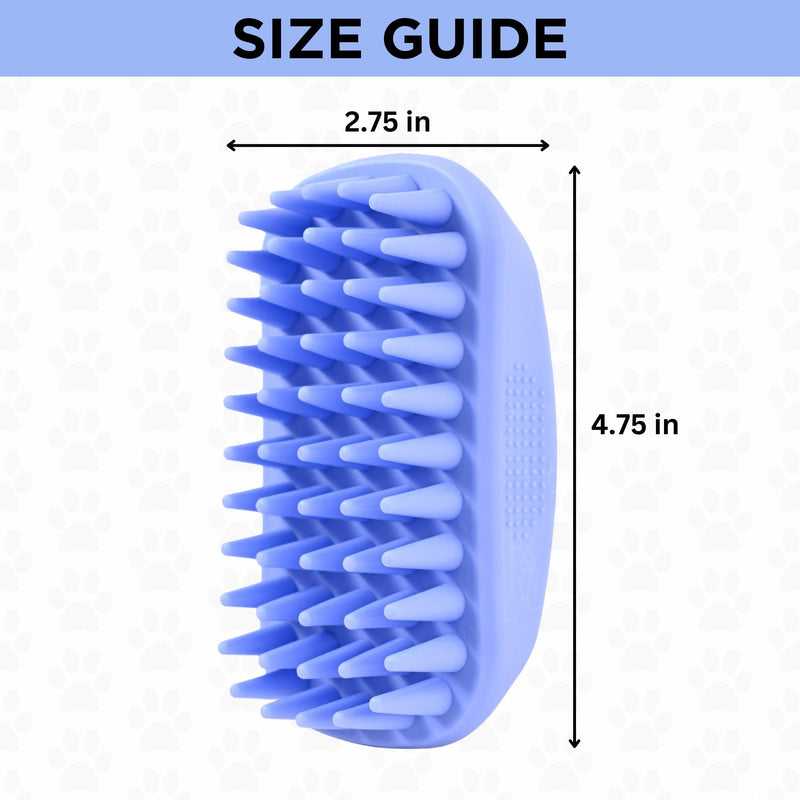 Dog Grooming Bath Brush, Pet Rubber Brush For Shower Scrubbing & Soothing Massage, Ideal for Long & Short Haired Dogs and Cats, Essential Puppy Grooming Accessories, Long Pins [We Love Doodles] - PawsPlanet Australia