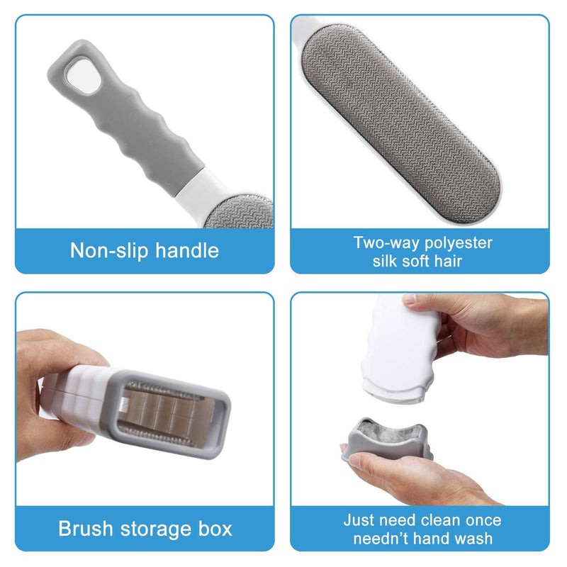 BIGO Lint Brush, Self-Cleaning Clothes Brush, Removes Dust, Lint and Hair, for Home and Travel, Plastic, Grey - PawsPlanet Australia