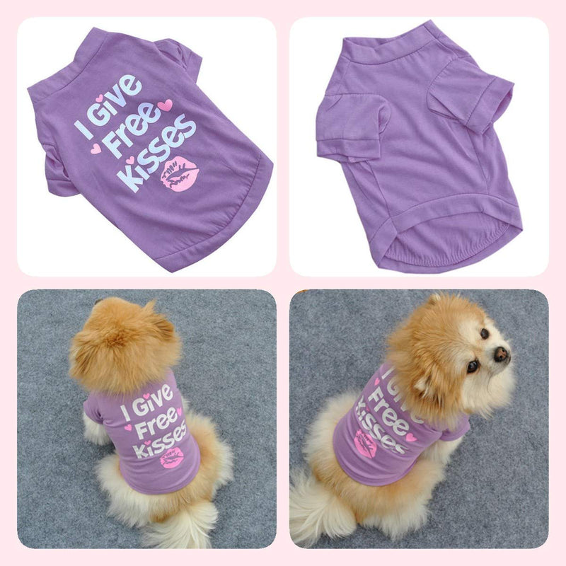 Yikeyo Set of 4 Dog Shirt for Small Dog Girl Puppy Clothes for Chihuahua Yorkies Bulldog Summer Pet Outfits Female Outfits Tshirt Apparel (4PC, Medium) Girl Dog Clothes Medium 4PC - PawsPlanet Australia