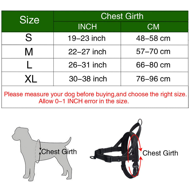 [Australia] - DogFad No-Pull Dog Harness, Mesh Padded Vest Harness, Adjustable Reflective Pet Vest with Handle, Easy Control for Small Medium Large Dogs Outdoor Training and Walking XL Black 