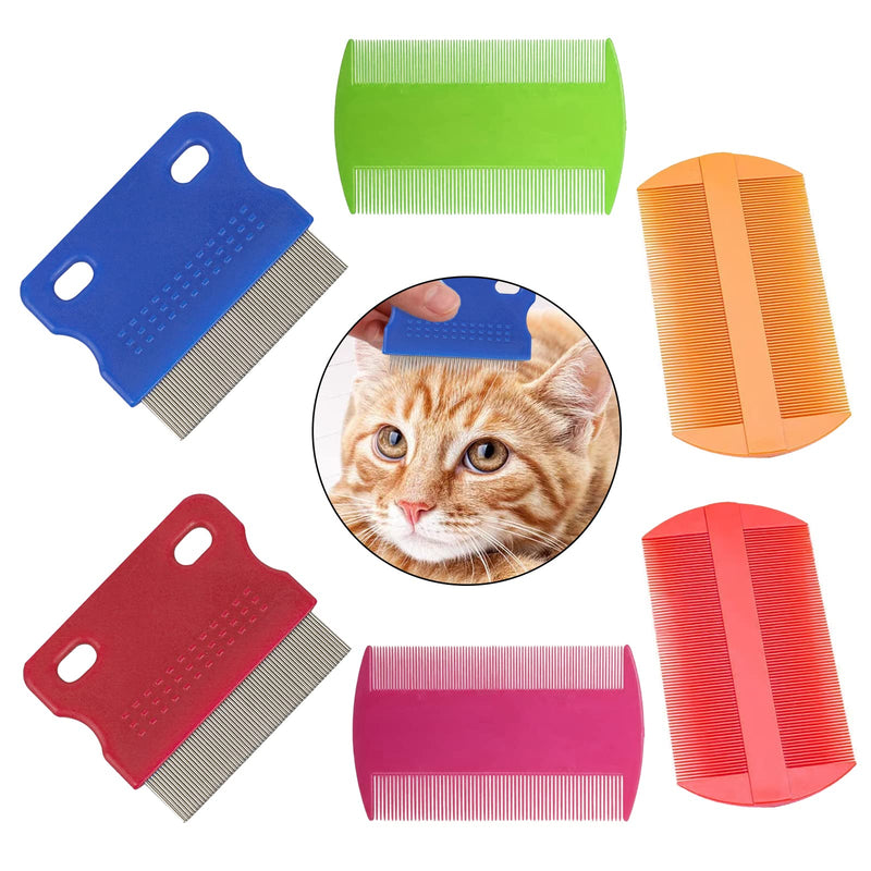 6 Pcs Flea Combs for Dogs Cats Hair Removal Massage Pet Combs for Removing Dandruff Hair Stains (Random Color) - PawsPlanet Australia