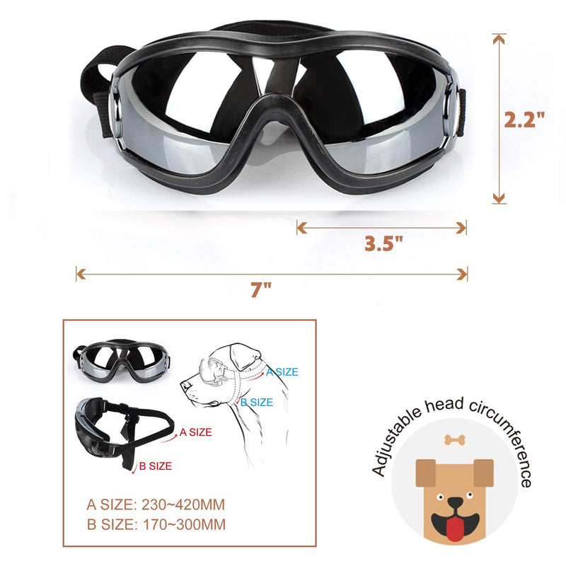 TRIROCK Tinted Dog Goggles and Sunglasses for Large and Medium Breeds, W/Chin Strap - 100% UV Protection, Windproof, Fogproof - PawsPlanet Australia