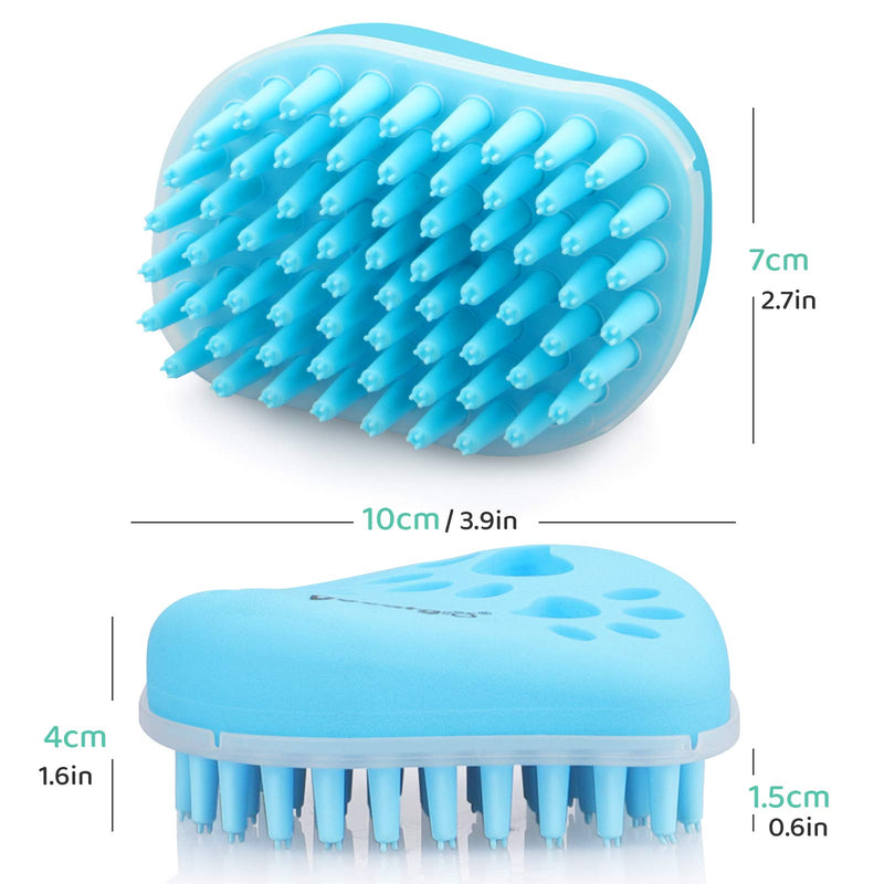 Docatgo Dog Cat Puppy Bath Brush, Grooming Massage for Short or Long Haired Pet, Easy to Clean Slicker Gentle Deshedding Comb with Removable Screen, Silicone Bristles Shedding Kit groomi Tool - PawsPlanet Australia