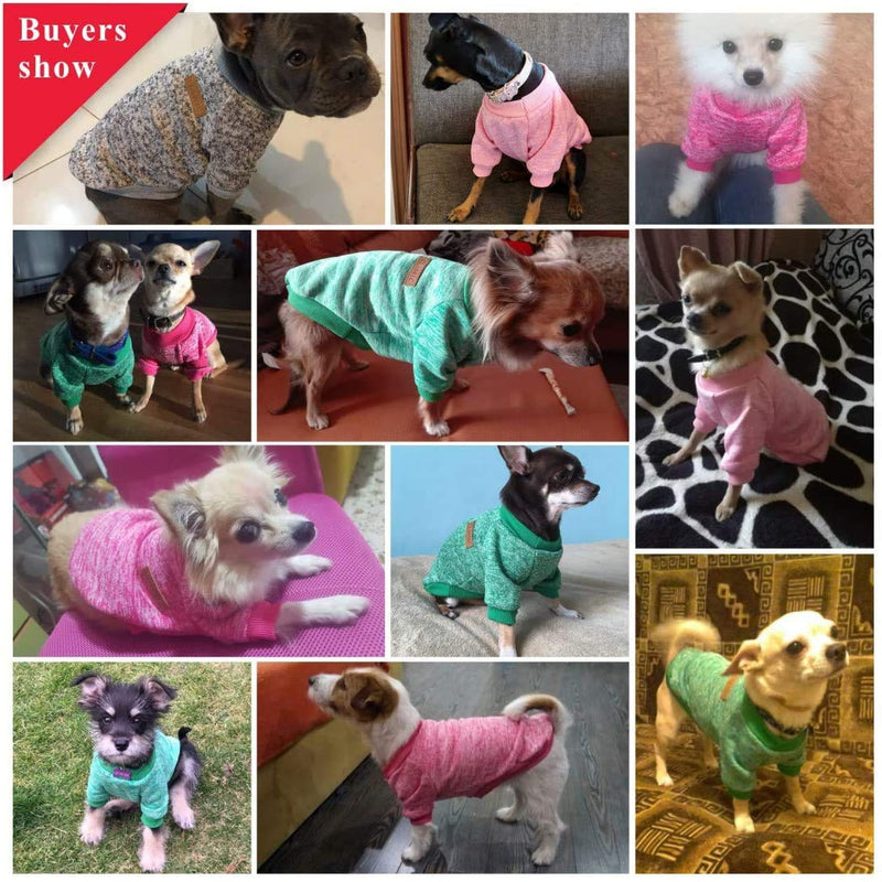 Idepet Pet Dog Classic Knitwear Sweater Fleece Coat Soft Thickening Warm Pup Dogs Shirt Winter Pet Dog Cat Clothes Puppy Customes Clothing for Small Dogs(Read The Size Chart First) XX-Small Blue - PawsPlanet Australia