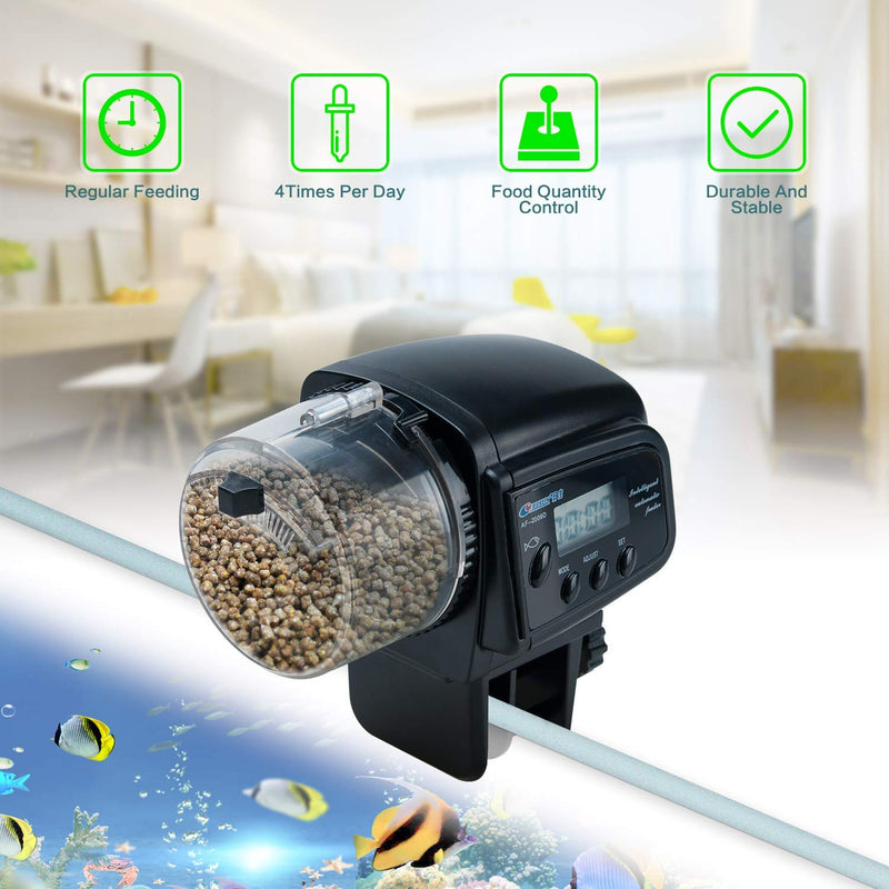 Podazz Aquarium Fish Feeder Vacation Aquarium Automatic Fish Food Dispenser Tank Feeder Timer Auto Feeders for Holiday Vacation Fish Dispenser (AF-2009D) - PawsPlanet Australia